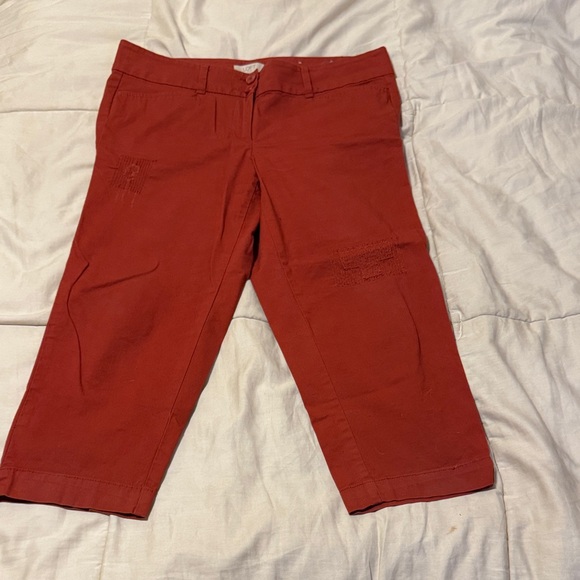 LOFT Pants - LOFT Orange Cropped Pants